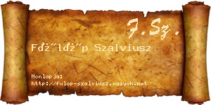 Fülöp Szalviusz névjegykártya